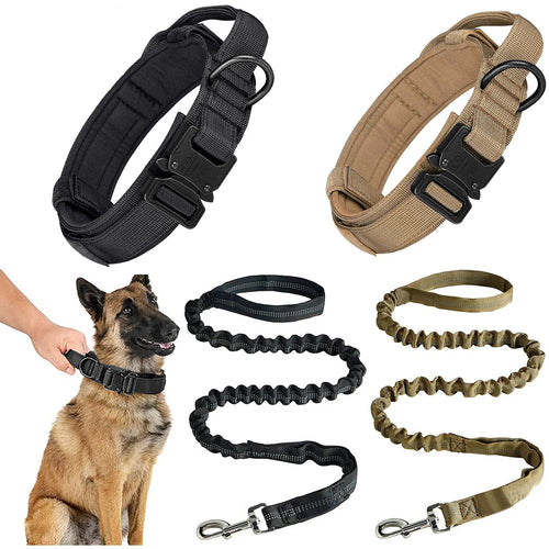 Tactical dog collar and leash set