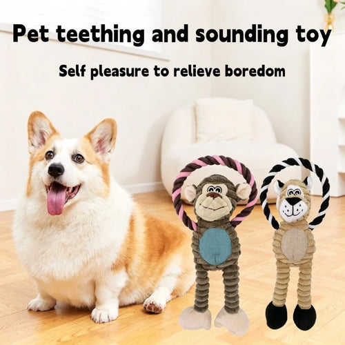 Plush bone dog squeaky toy
