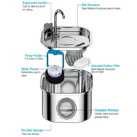 Stainless Steel Cat Water Fountain with Smart Sensor — photo 6