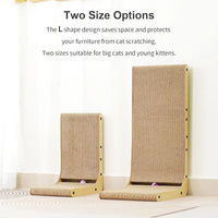 Space-Saving L-Shape Corrugated Cat Scratcher — photo 1