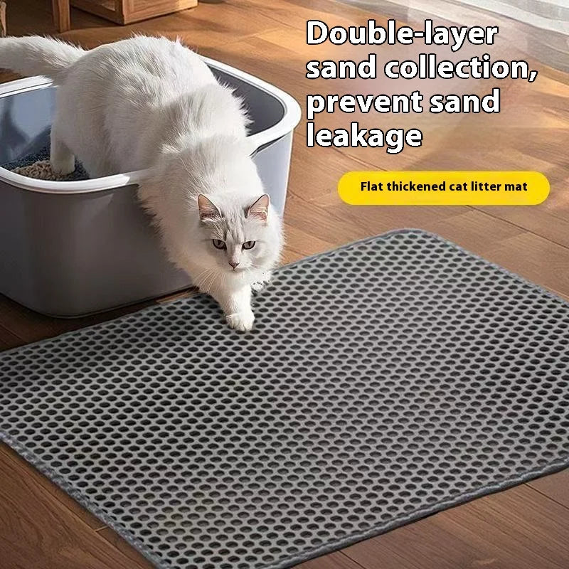 Two-layer cat litter mat