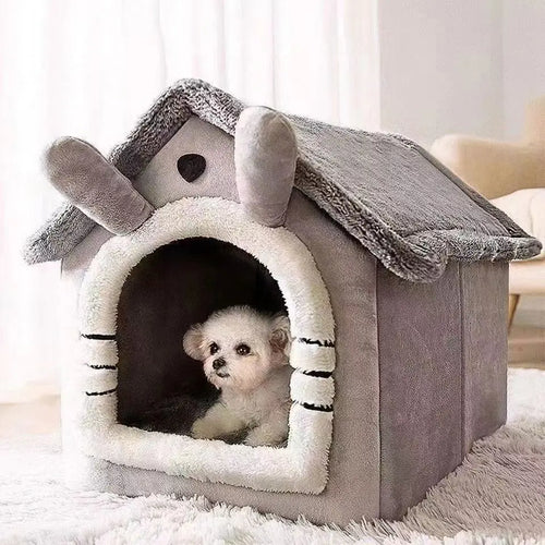 All season dog house style bed