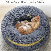 Round fluffy pet bed color options — photo 2
